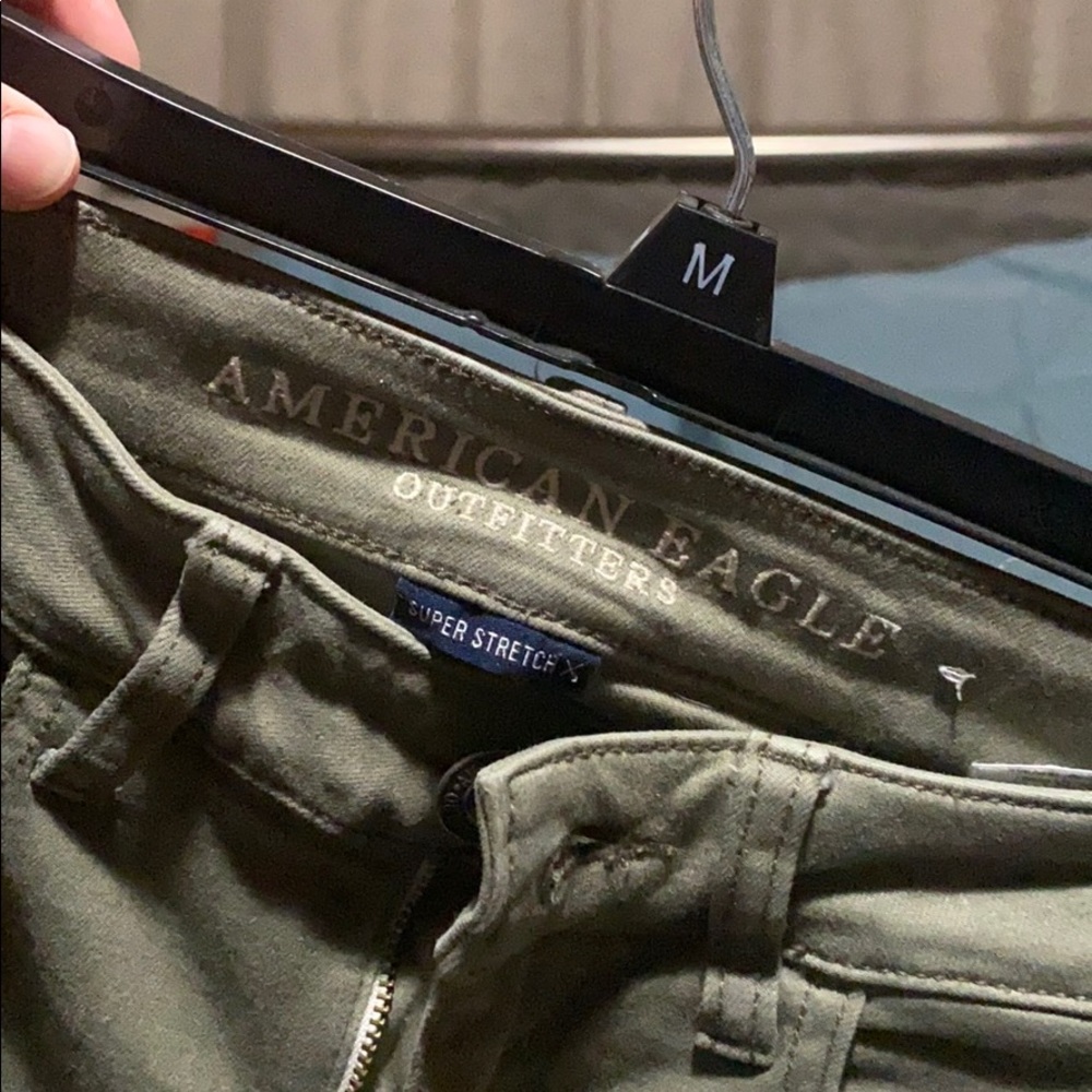 An army green pair of pants from American Eagle!